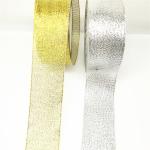 1'' 2'' 3 inch luxury Metallic yarn ribbon for wedding party decoration glitter