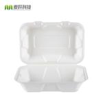 9 X 6" Natural Fiber Clamshell Take Out Boxes , Bagasse Sugarcane Pulp Molding