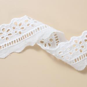 China Polyester Embroidery Lace Fabric White Embroidery Lace Trim For Dress wholesale