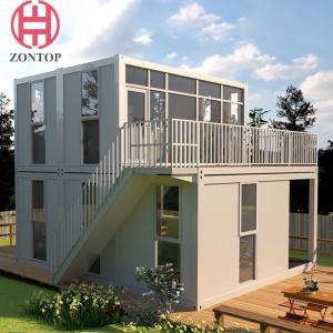 China Zontop China Factory Design For Large Space Building Flat Packed Prefab Shipping Container House on sale