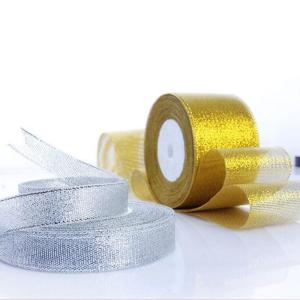 China Wholesale High Quality 3/4&quot; Gold And Silver Ribbon Glitter Grosgrain Ribbon Hair Bows wholesale