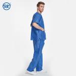 Short Sleeve Two Pieces Disposable Scrub Suit SMS Disposable Surgical Suit For