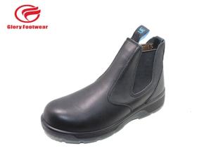 China Trendy Full Grain Black Leather Steel Toe Shoes Without Laces Mesh / Canberra Mesh wholesale