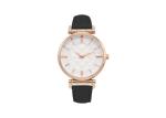 Female Analog Stainless Steel Ladies Quartz Timepieces Leather Strap