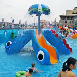China Hot Multicolor Water Park Splash Pad Mini Fiberglalss Octopus Water Slide wholesale