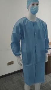 China disposable lab coat blue full length SMS 42G wholesale