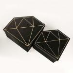FSC Custom Printed Diamond Flower Box Gold Hot Stamping Diamond Rose Box