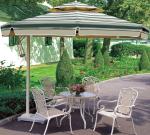 Side Pole Striped Double Sided Patio Umbrella Beach Parasol Shopping Street