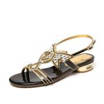 BS046 New Style Rhinestone Sandals, Women'S Summer Fashion, Low-Heel Crystal