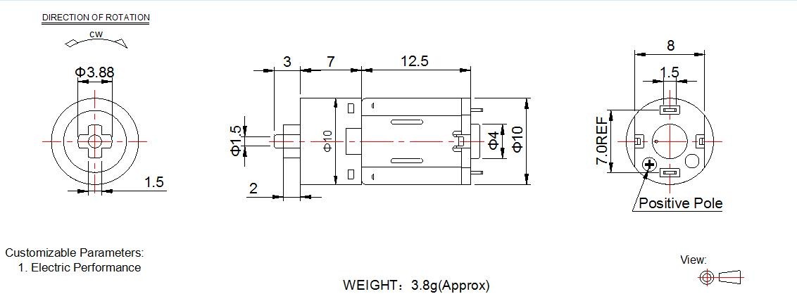 1.5v - 6V DC Planetary Gear Motor 10mm Diameter 10PA1012 Low Cost DC Motor