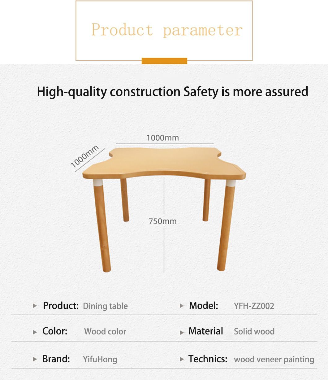 Modern Design Solid Wood Medical Furniture Nursing Home Table for Home Rehabilitation Dining Panel Style
