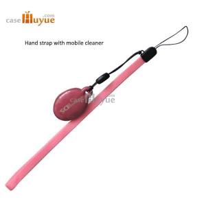 China Japanese Mobile Phone Strap with a PVC cleaner 7mm Nylon Mobile Strap with screen cleaner wholesale