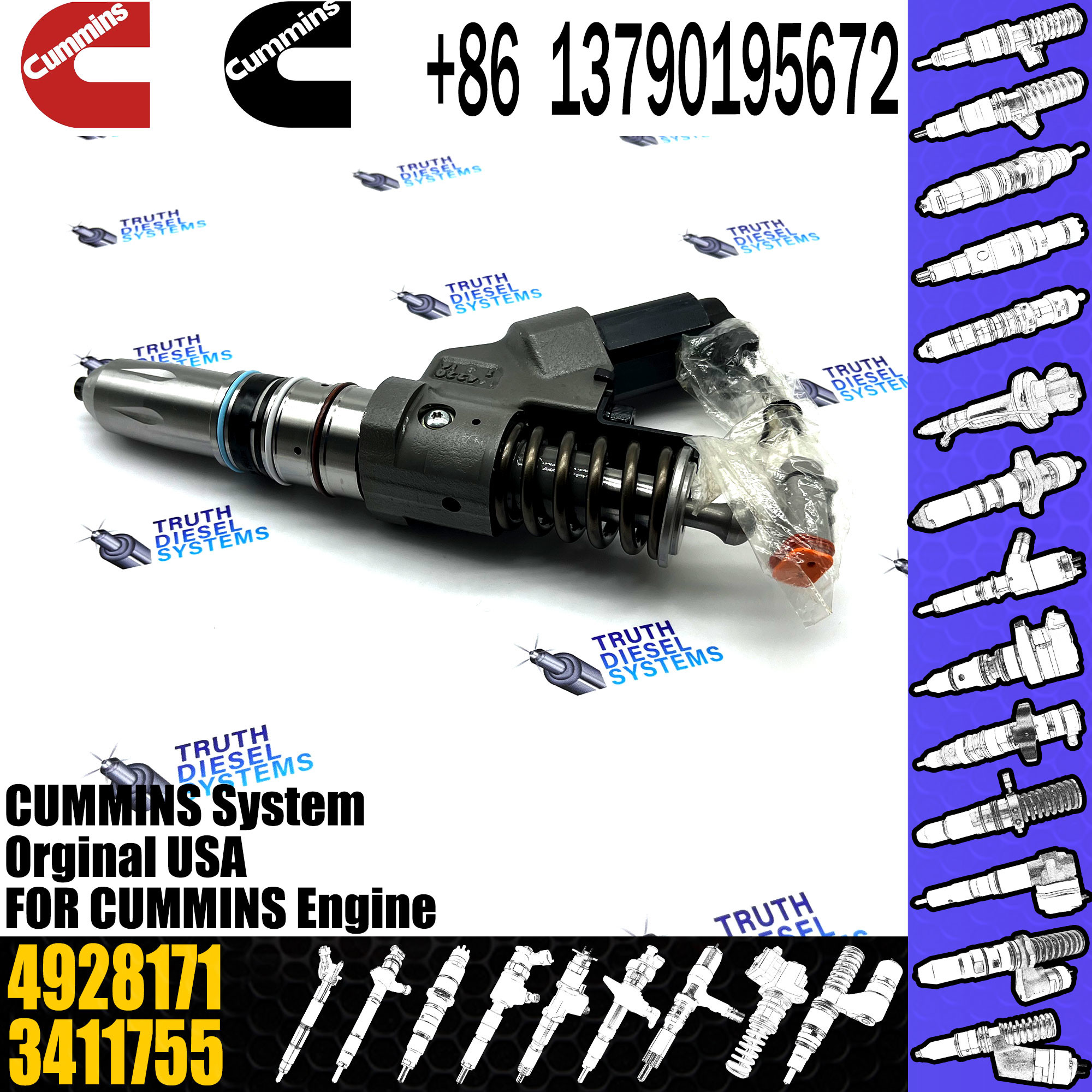 QSM11 M11 ISM11 Diesel Engine parts 4928171 4903472 4903319 4902921 4903084 Fuel injector for cummins