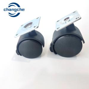 China Furniture PP Blue Swivel Casters With Brake Plate Stem 50mm For Chairs wholesale