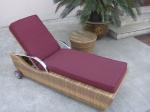Waterproof Cane Sun Lounger , Resin Wicker Chaise Lounge Set