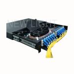 Slidable Rack Mount Fiber Optic Distribution Frame 1U Black / Grey RAL7035