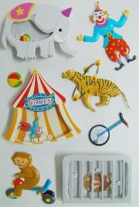 China Circus Printed Custom 3d Stickers , Fashion Kids Car Stickers 80 X 120 Mm wholesale
