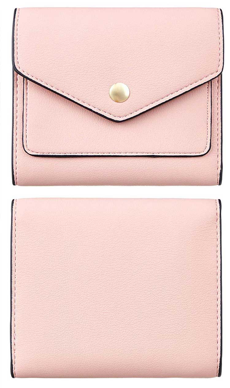 Women's Three Fold Wallet Pocket with Magnetic Buckle and RFID Blocking in Mini Size