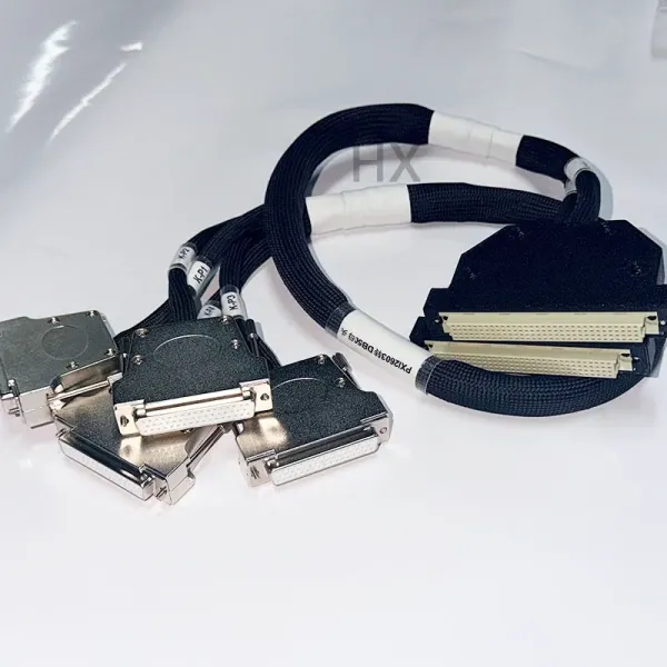 Custom Industrial Split Harness with Rectangular Connectors, Pre-Assembled SCSI Multi-Channel Cable for CNC Machine Tools.