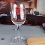 Clear 1 Litre Giant Wine Glass With Anniversary Decor