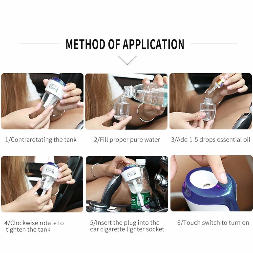 12V Mini Ultrasonic Atomization Humidifier For Travel