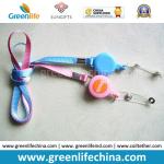 Custom Printed Silkscreen Printing Logo Working Lanyard Holder w/Leather Card