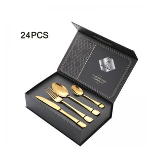 China OEM Stainless Steel Cutlery Set 24 Piece Colorful Flatware Set on sale