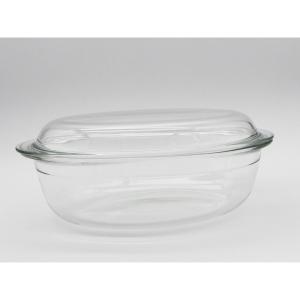 China 4L 4.5L 6.5L Glass Baking Dish Heat Resistant Glass Pizza Pan wholesale