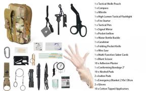 China Emergency Survival Kit, First Aid Kit Professional Survival Gear Tool with IFAK Molle System Compatible Bag, Gift wholesale