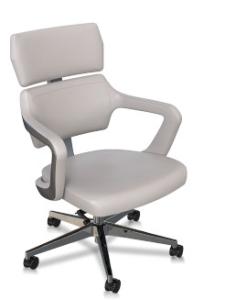 China Mid Back Swivel Ergonomic Executive Chair PU Leather Fixed Armrest wholesale