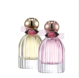 China Lantern Shaped Spray Glass Perfume Bottle Cylindrical Vertical Stripe 30ml wholesale