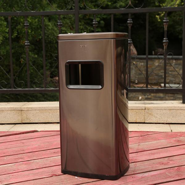 Hotel Lobby Smoke-out Hotel Elevator Ashtray Round Clamshell Shopping Mall Stainless Steel Trash Can