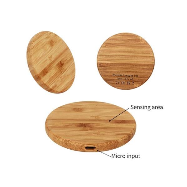 Eco-Friendly Bamboo Wireless Charger, Ultra Light and Thin Wooden Wireless Charger Pad