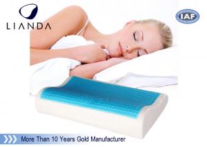 China Wave shape Cooling gel memory foam pillow / adult king size cool gel pillow on sale