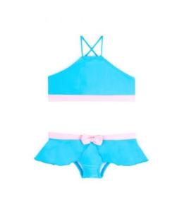China Blue And Pink Crop Top Bikini - Boneca wholesale