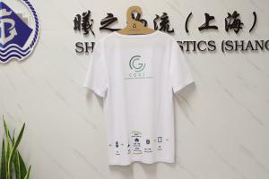 China Logo Printed Recycled Products Sport Men'S And Women'S 100% Recycle Polyester RPET Fabric T-Shirt on sale