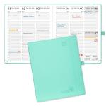 Leatherette Paper Custom Academic Planner Large Writing Space Green