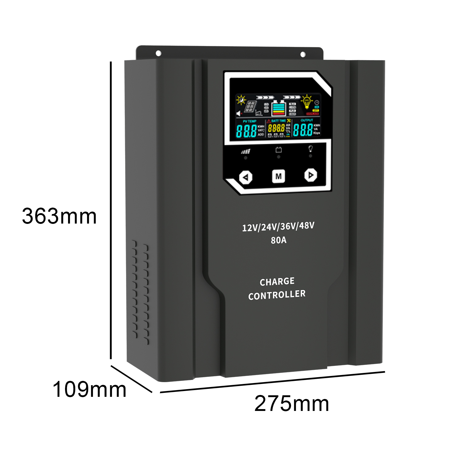 80A MPPT Solar Panel Regulator LCD Screen Solar Battery Charge Controller