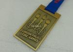 Customized Gold 3D Marathon Medals , Die Casting Sport Medals , Ribbon Enamel