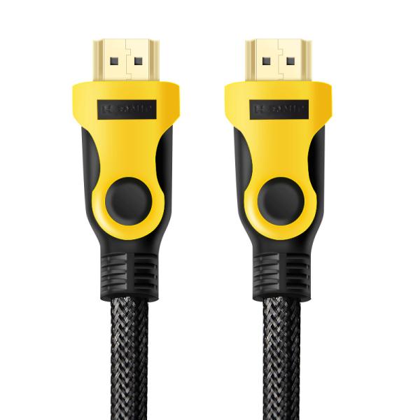Durable Insulator Black yellow Pin Gold HDMI Cable 10FT NYLON HDMI 1.4 Cable For
