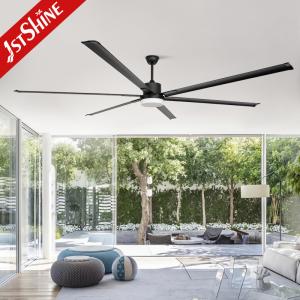 China 100 Inch Black Modern Metal Blade Large DC Motor Ceiling Fan With 3 Color LED Light on sale