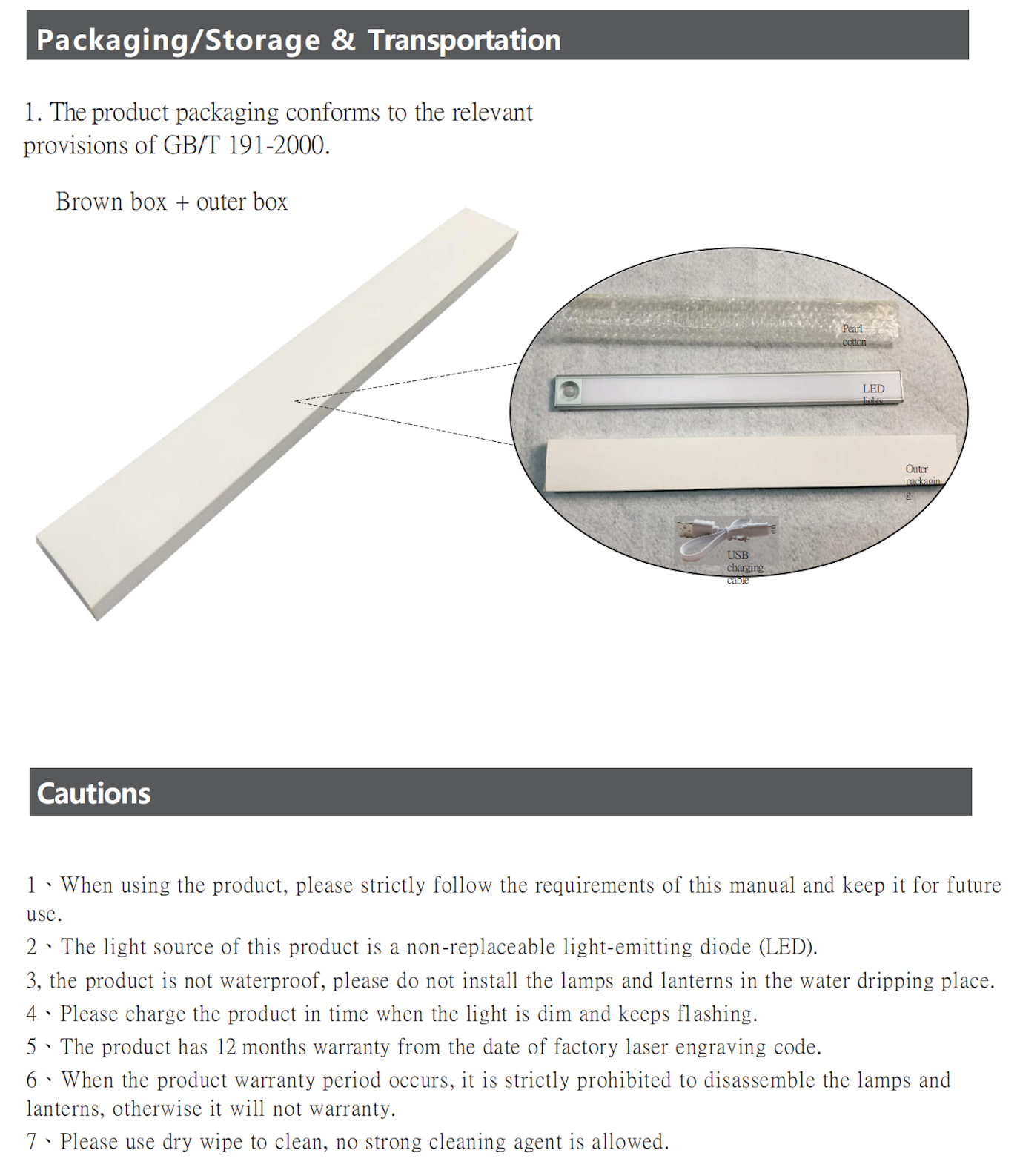 Motion Sensor Aluminum LED Light For Cupboard And Furniture 400mm Frosted Glass Shade