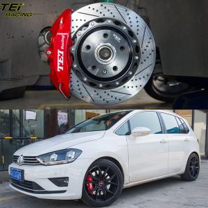 China Front Big Brake Kit 4 Piston Caliper With 330x28mm Rotor Auto Brake System For Volkswagen Golf Sports 17 Inch Car Rim wholesale