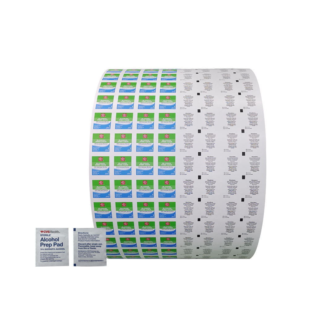 5x5cm Size Single Side Alcohol Prep Pads Packaging Material for Flexographic Printing