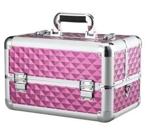 China Rose PVC Beauty Case Waterproof Aluminum Makeup Case For Travel Portable Cosmetic Case wholesale