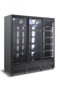 China Black Color 3 Glass Door Commercial Freezer With Ventilated Cooling System wholesale