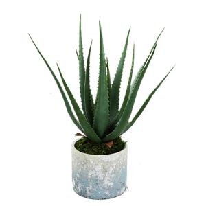 China Customizable Landscape 23CM Artificial Potted Floor Plants Green Aloe Garden Decoration wholesale