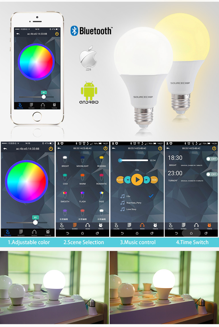 12w smart dimmable led bulbs wholesale