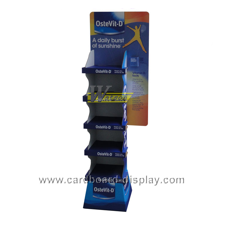 Customized corrugated cardboard display, cardboard floor display stand