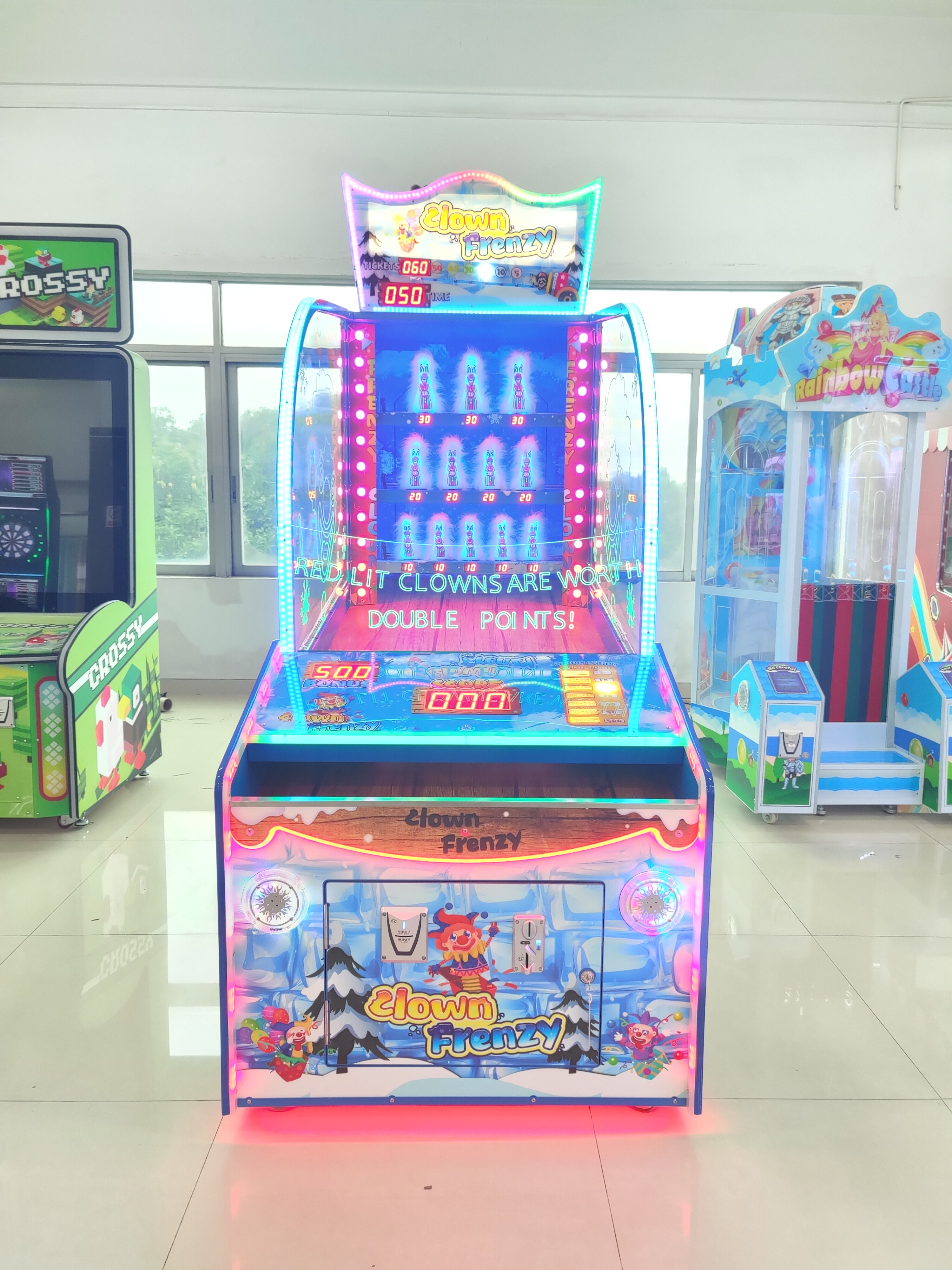 Playfun Redemption tickets Frenzy Clown arcade ball throw game machine